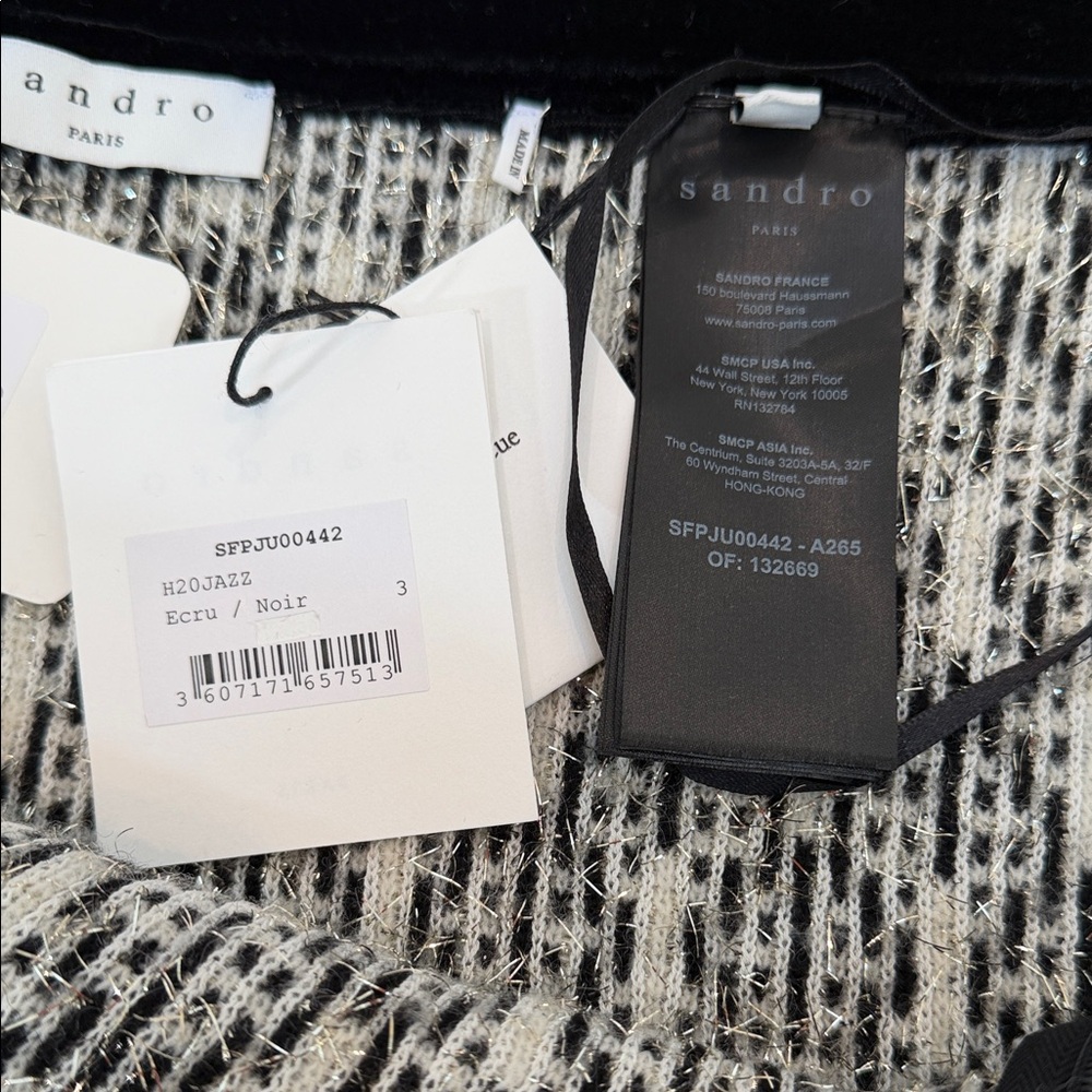 Sandro Paris Black and Cream Tweed Mini Skirt - Picture 11 of 11